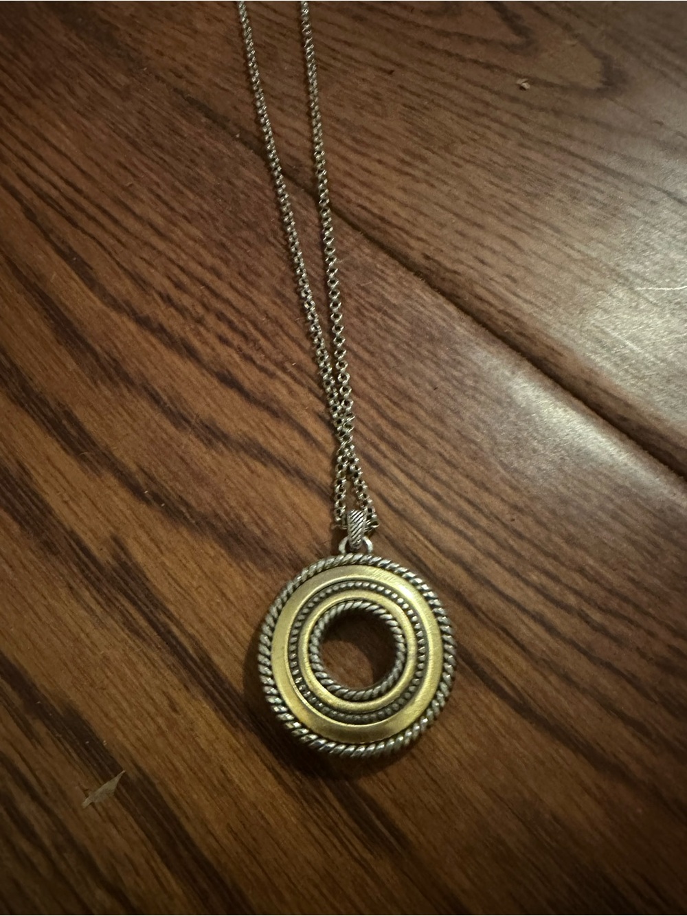 Brighton Gold and Silver Two-Tone Circular Pendant Necklace